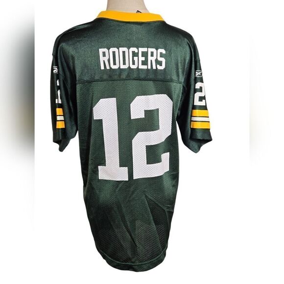 Reebok Aaron Rodgers Green Bay Packers Green Jersey - Picture 3 of 7
